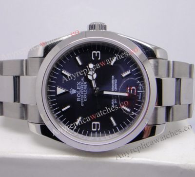 Rolex Explorer Oyster band Stainless Steel Blue Face Replica Watch